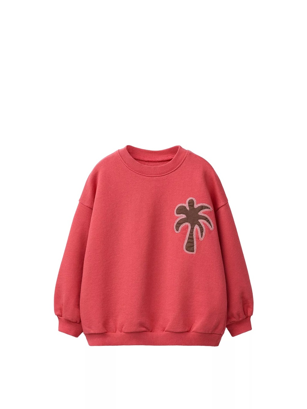 Zara Kids Coral Red Sweatshirt with Palm Tree Patch